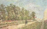 Outskirts of Paris:Road with Peasant Shouldering a Spade (nn04) Vincent Van Gogh